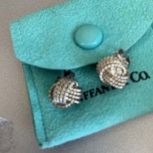 Tiffany & Co. Twist Knot Earrings 925 Sterling Silver W/ Pouch (Box not included
